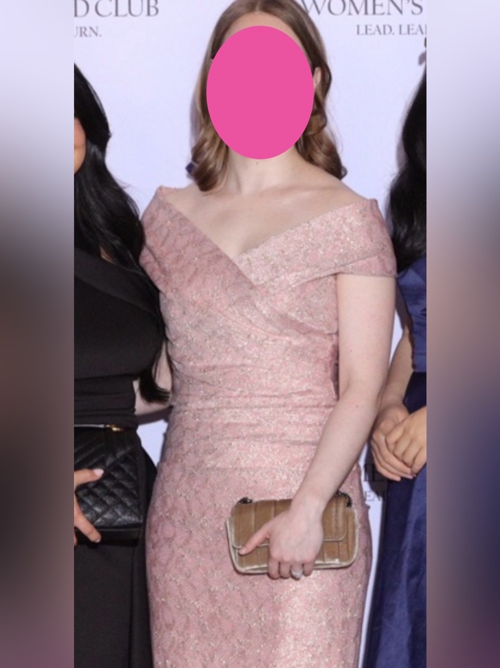 Elegant Off-Shoulder Pink Lace Dress